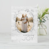 Botanische schets Ovaal Lijst Grijze feestdag Feestdagenkaart (Staand voorkant)