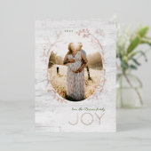 Botanische schets Ovaal Lijst Groen Echte Folie Feestdagenkaart (Staand Voorkant)