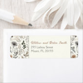 Botanische schets Wildflower Boho retouradres Etiket (Insitu)