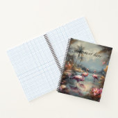 botanische schilderij flamingo's, aanpasbaar notitieboek (Binnen)