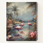  botanische schilderij flamingo's, aanpasbaar notitieboek (Achterkant)
