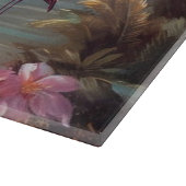 Botanische schilderij flamingo's aanpasbaar snijplank (Hoek)