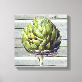 Botanische schilderij van Artichoke Canvas Afdruk
