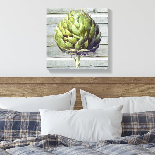 Botanische schilderij van Artichoke Canvas Afdruk (Insitu (Slaapkamer))