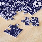 Botanische schoonheden Blauw Legpuzzel (Zijkant)