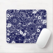 Botanische schoonheden Blauw Muismat (Met muis)
