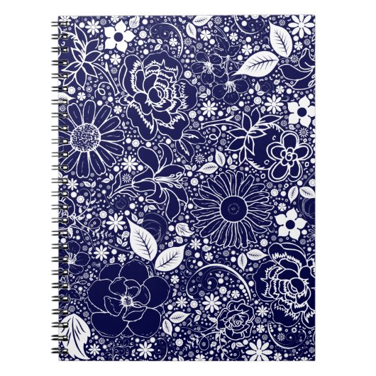 Botanische schoonheden Blauw Notitieboek (Voorkant)