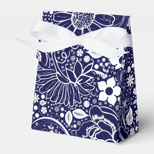 Botanische schoonheden Blue RIBBON FAVOR BOX Bedankdoosjes (Voorkant Zijde)