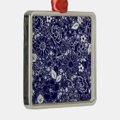 Botanische schoonheden Blue Sq Premium Ornament (Rechts)