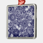 Botanische schoonheden Blue Sq Premium Ornament (Links)