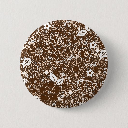 Botanische schoonheden Bruin PinBack Button (Voorkant)