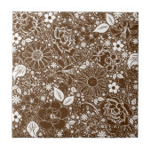 Botanische schoonheden Bruine keramische tegel Tegeltje (Voorkant)