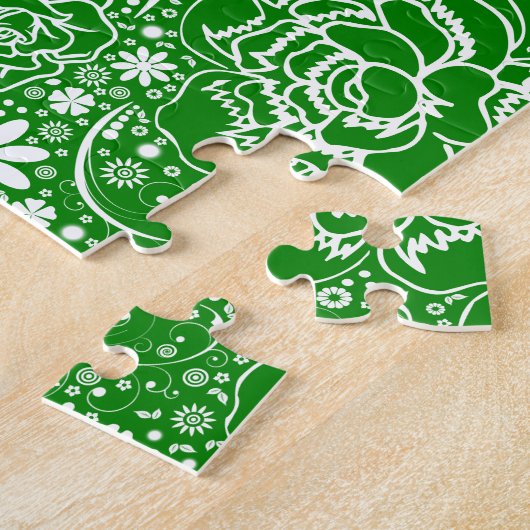 Botanische schoonheden Groen Legpuzzel (Zijkant)