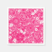 Botanische schoonheden Helderroze roze papieren fe Servet (Voorkant)
