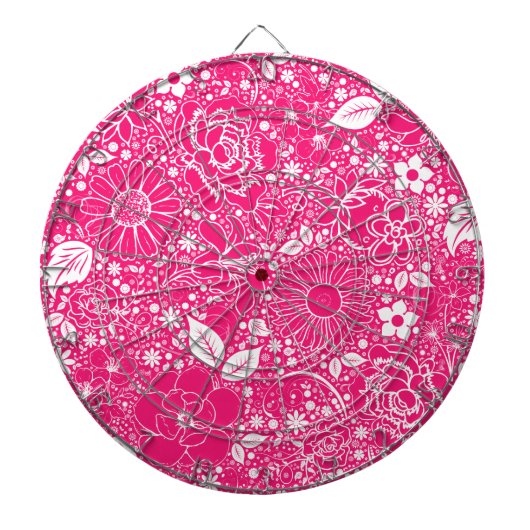 Botanische schoonheden Hot Pink Dartbord (Voorkant)
