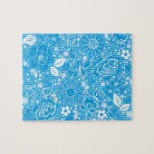 Botanische schoonheden Licht Blauw Puzzle Legpuzzel (Horizontaal)