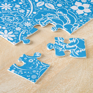 Botanische schoonheden Licht Blauw Puzzle Legpuzzel