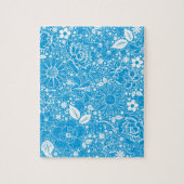 Botanische schoonheden Licht Blauw Puzzle Legpuzzel (Verticaal)