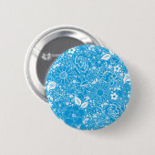 Botanische schoonheden Licht Blauw Ronde Button 5,7 Cm (Voorkant /achterkant)