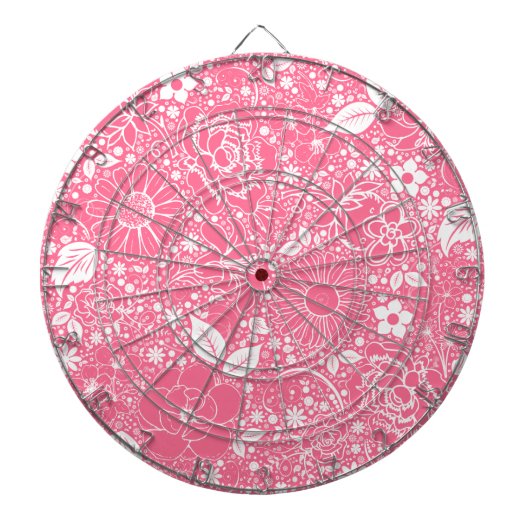 Botanische schoonheden Licht Roze Dart Board Dartbord (Voorkant)