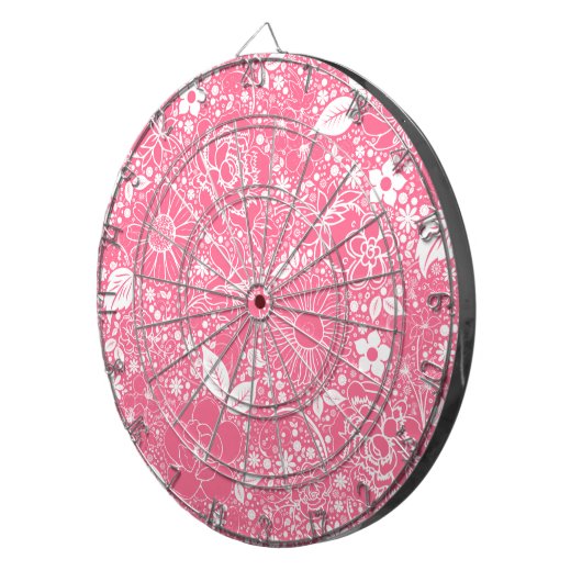 Botanische schoonheden Licht Roze Dart Board Dartbord (Voorkant Rechts)