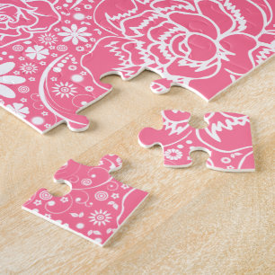 Botanische schoonheden Licht Roze JIGSAW PUZZLE Legpuzzel