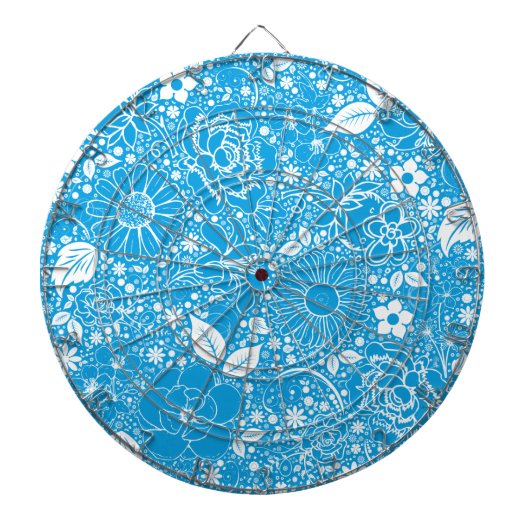 Botanische schoonheden Light Blue Dart Board Dartbord (Voorkant)
