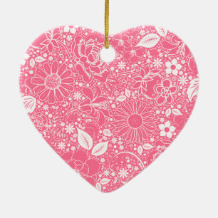 Botanische schoonheden LT Roze HART ORNAMENT
