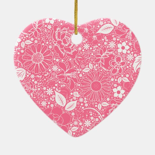 Botanische schoonheden LT Roze HART ORNAMENT (Achterkant)