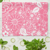Botanische schoonheden met roze keukenhanddoeken (Gevouwen)