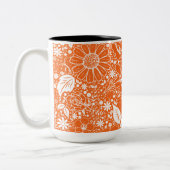 Botanische schoonheden Oranje koffie Mok (Links)