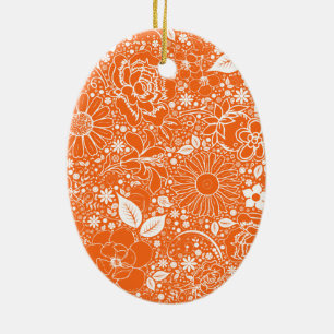 Botanische schoonheden Oranje OVAL-ORNAMENT Keramisch Ornament