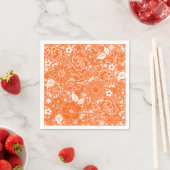 Botanische schoonheden Oranje-Paper Party Napkins Servetten (Insitu)