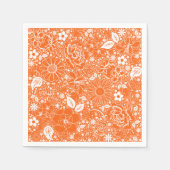 Botanische schoonheden Oranje-Paper Party Napkins Servetten (Voorkant)