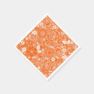 Botanische schoonheden Oranje-Paper Party Napkins Servetten