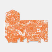 Botanische schoonheden Oranje RIBBON FAVOR BOX Bedankdoosjes (Uitgevouwen)