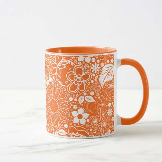 Botanische schoonheden Oranje Ringer Coffee Mok (Rechts)
