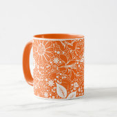 Botanische schoonheden Oranje Ringer Coffee Mok (Voorkant links)