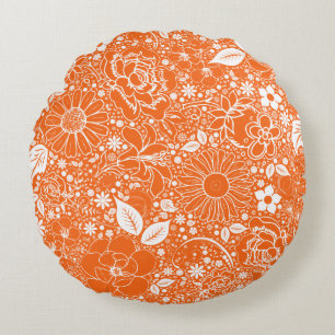 Botanische schoonheden Oranje rond Sierkussen Kussen