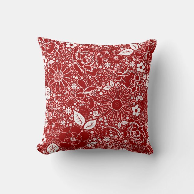 Botanische schoonheden RED-SIERKUSSEN Kussen (Voorkant)