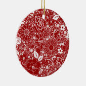 Botanische schoonheden Rood keramisch Ornament (Rechts)