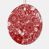 Botanische schoonheden Rood keramisch Ornament (Links)