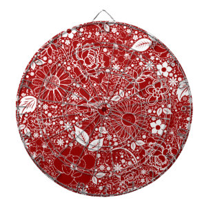 Botanische schoonheden Rood kunstbord Dartbord