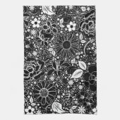 Botanische schoonheden zwart in White Kitchen Towe Theedoek (Verticaal)