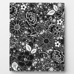 Botanische schoonheden zwart in witte desktop plaq fotoplaat