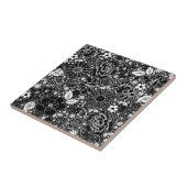 Botanische schoonheden zwart-wit tegeltje (Zijkant)