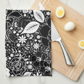 Botanische schoonheden zwart-wit theedoek (Quarter Fold)