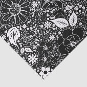 Botanische schoonheden - zwart-wit-WEEFSUE WRAP PA Tissuepapier (Detail)