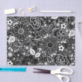 Botanische schoonheden - zwart-wit-WEEFSUE WRAP PA Tissuepapier (Craft)