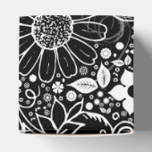 Botanische schoonheden Zwarte-Vierkante doos Bedankdoosjes (Bovenkant)